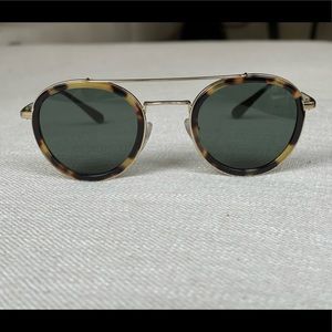 Prada Conceptual Round Sunglasses - Color Medium Havana & Dark Green